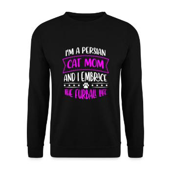 Chat persan Chat Amoureux Propriétaire de chat Persan Longhair C - Sweat-shirt Unisexe - noir - Devant - Alina (178cm) & Michal (187cm)