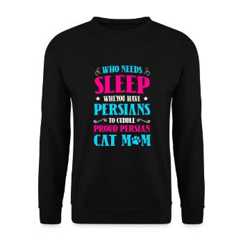 Chat persan Chat Amoureux Propriétaire de chat Persan Longhair C - Sweat-shirt Unisexe - noir - Devant - Alina (178cm) & Michal (187cm)