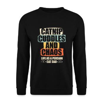 Chat persan Chat Amoureux Propriétaire de chat Persan Longhair C - Sweat-shirt Unisexe - noir - Devant - Alina (178cm) & Michal (187cm)
