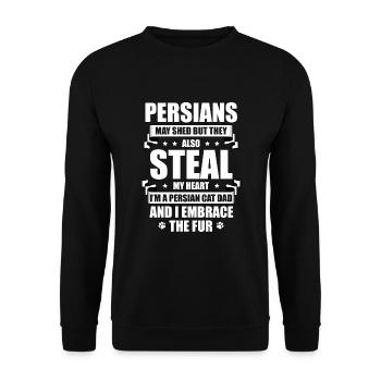 Chat persan Chat Amoureux Propriétaire de chat Persan Longhair C - Sweat-shirt Unisexe - noir - Devant - Alina (178cm) & Michal (187cm)