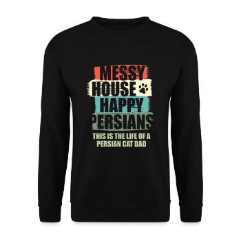 Chat persan Chat Amoureux Propriétaire de chat Persan Longhair C - Sweat-shirt Unisexe - noir - Devant - Alina (178cm) & Michal (187cm)