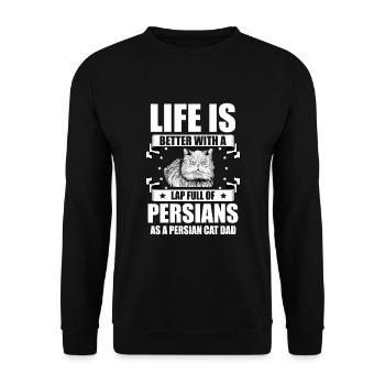 Chat persan Chat Amoureux Propriétaire de chat Persan Longhair C - Sweat-shirt Unisexe - noir - Devant - Alina (178cm) & Michal (187cm)