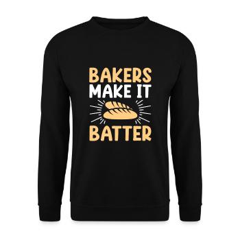 Boulangerie Boulangerie Pâtisserie Confiserie Boulanger Confiserie - Sweat-shirt Unisexe - noir - Devant - Alina (178cm) & Michal (187cm)