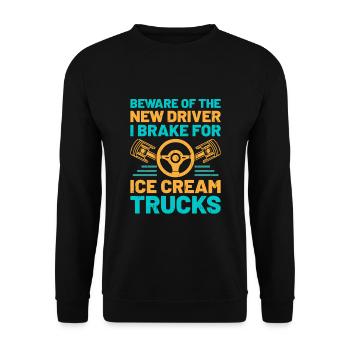 Driving License Passed New Driver Permit Driving S - Unisex Sweatshirt - black - Front - Alina (178cm) & Michal (187cm)
