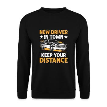 Driving License Passed New Driver Permit Driving S - Unisex Sweatshirt - black - Front - Alina (178cm) & Michal (187cm)