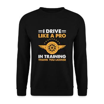 Permis de conduire passé Nouveau permis de conduire S - Sweat-shirt Unisexe - noir - Devant - Alina (178cm) & Michal (187cm)