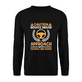 Driving License Passed New Driver Permit Driving S - Unisex Sweatshirt - black - Front - Alina (178cm) & Michal (187cm)