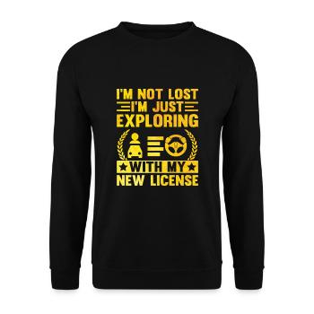 Führerschein bestanden Neuer Führerschein Fahren S - Unisex Pullover - Schwarz - Vorne - Alina (178cm) & Michal (187cm)