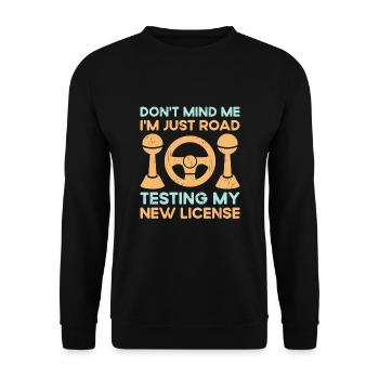 Permis de conduire passé Nouveau permis de conduire S - Sweat-shirt Unisexe - noir - Devant - Alina (178cm) & Michal (187cm)