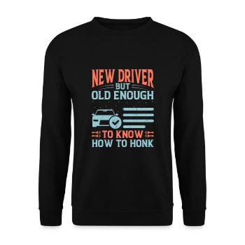 Driving License Passed New Driver Permit Driving S - Unisex Sweatshirt - black - Front - Alina (178cm) & Michal (187cm)