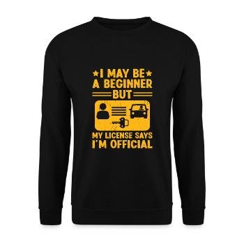 Führerschein bestanden Neuer Führerschein Fahren S - Unisex Pullover - Schwarz - Vorne - Alina (178cm) & Michal (187cm)