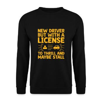 Driving License Passed New Driver Permit Driving S - Unisex Sweatshirt - black - Front - Alina (178cm) & Michal (187cm)