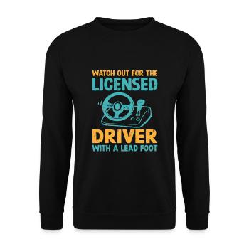 Driving License Passed New Driver Permit Driving S - Unisex Sweatshirt - black - Front - Alina (178cm) & Michal (187cm)