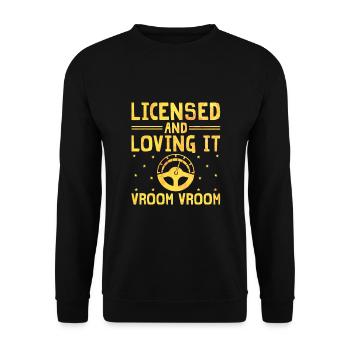 Driving License Passed New Driver Permit Driving S - Unisex Sweatshirt - black - Front - Alina (178cm) & Michal (187cm)
