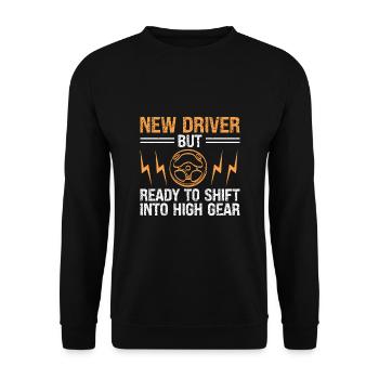 Driving License Passed New Driver Permit Driving S - Unisex Sweatshirt - black - Front - Alina (178cm) & Michal (187cm)