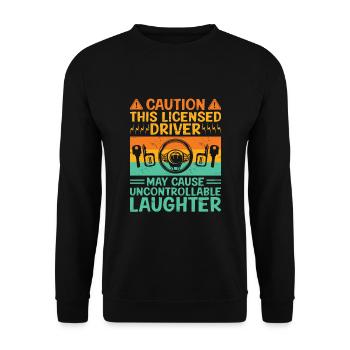 Führerschein bestanden Neuer Führerschein Fahren S - Unisex Pullover - Schwarz - Vorne - Alina (178cm) & Michal (187cm)