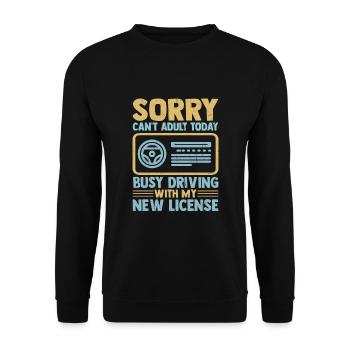 Driving License Passed New Driver Permit Driving S - Unisex Sweatshirt - black - Front - Alina (178cm) & Michal (187cm)