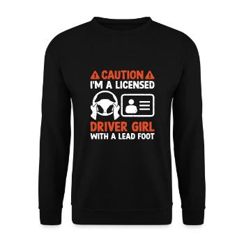 Permis de conduire passé Nouveau permis de conduire S - Sweat-shirt Unisexe - noir - Devant - Alina (178cm) & Michal (187cm)