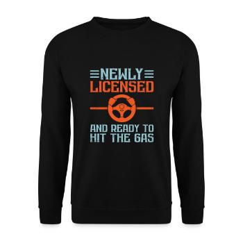 Führerschein bestanden Neuer Führerschein Fahren S - Unisex Pullover - Schwarz - Vorne - Alina (178cm) & Michal (187cm)