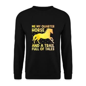 American Quarter Horse Equestrian Horse Lover Hors - Sweat-shirt Unisexe - noir - Devant - Alina (178cm) & Michal (187cm)