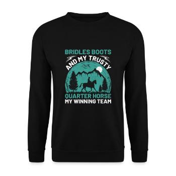 American Quarter Horse Equestrian Horse Lover Hors - Unisex Sweatshirt - black - Front - Alina (178cm) & Michal (187cm)