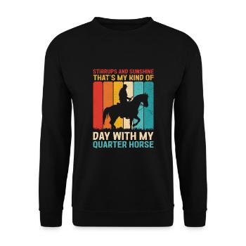 American Quarter Horse Equestrian Horse Lover Hors - Unisex Sweatshirt - black - Front - Alina (178cm) & Michal (187cm)