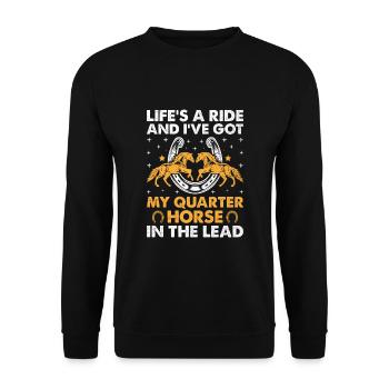 American Quarter Horse Equestrian Horse Lover Hors - Sweat-shirt Unisexe - noir - Devant - Alina (178cm) & Michal (187cm)