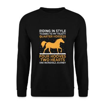 American Quarter Horse Reitpferd Liebhaber Hors - Unisex Pullover - Schwarz - Vorne - Alina (178cm) & Michal (187cm)