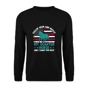 American Quarter Horse Equestrian Horse Lover Hors - Sweat-shirt Unisexe - noir - Devant - Alina (178cm) & Michal (187cm)