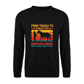 Quarter Horse Américain Équitation Horse Lover Hors - Sweat-shirt Unisexe - noir - Devant - Alina (178cm) & Michal (187cm)