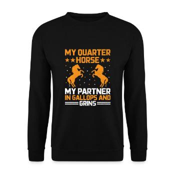 American Quarter Horse Equestrian Horse Lover Hors - Sweat-shirt Unisexe - noir - Devant - Alina (178cm) & Michal (187cm)
