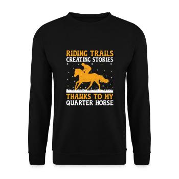 American Quarter Horse Equestrian Horse Lover Hors - Sweat-shirt Unisexe - noir - Devant - Alina (178cm) & Michal (187cm)