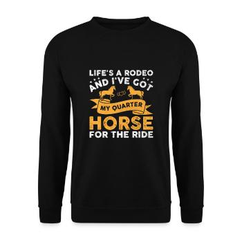 American Quarter Horse Equestrian Horse Lover Hors - Sweat-shirt Unisexe - noir - Devant - Alina (178cm) & Michal (187cm)