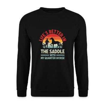 American Quarter Horse Equestrian Horse Lover Hors - Sweat-shirt Unisexe - noir - Devant - Alina (178cm) & Michal (187cm)
