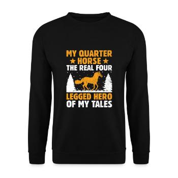 American Quarter Horse Equestrian Horse Lover Hors - Unisex Sweatshirt - black - Front - Alina (178cm) & Michal (187cm)