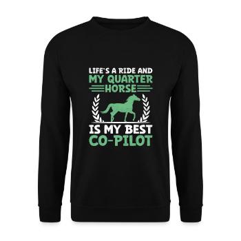 American Quarter Horse Equestrian Horse Lover Hors - Unisex Sweatshirt - black - Front - Alina (178cm) & Michal (187cm)