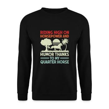 American Quarter Horse Equestrian Horse Lover Hors - Unisex Sweatshirt - black - Front - Alina (178cm) & Michal (187cm)