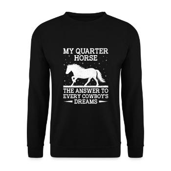 American Quarter Horse Equestrian Horse Lover Hors - Sweat-shirt Unisexe - noir - Devant - Alina (178cm) & Michal (187cm)