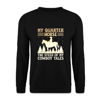 American Quarter Horse Reitpferd Liebhaber Hors - Unisex Pullover - Schwarz - Vorne - Alina (178cm) & Michal (187cm)
