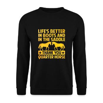 American Quarter Horse Equestrian Horse Lover Hors - Unisex Sweatshirt - black - Front - Alina (178cm) & Michal (187cm)
