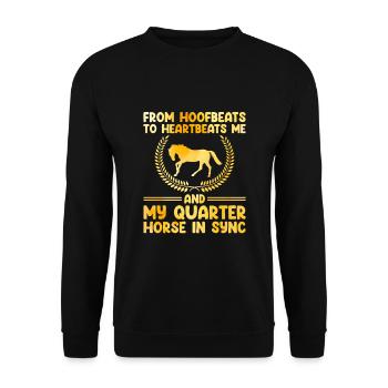 American Quarter Horse Equestrian Horse Lover Hors - Sweat-shirt Unisexe - noir - Devant - Alina (178cm) & Michal (187cm)