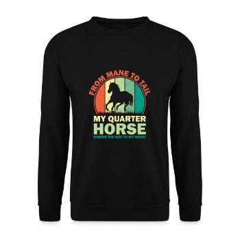 American Quarter Horse Equestrian Horse Lover Hors - Sweat-shirt Unisexe - noir - Devant - Alina (178cm) & Michal (187cm)