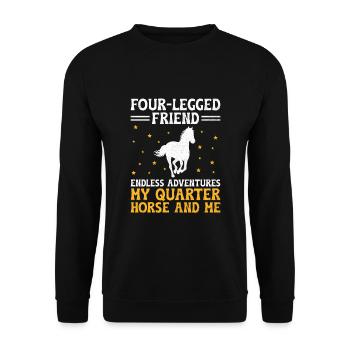 American Quarter Horse Equestrian Horse Lover Hors - Unisex Sweatshirt - black - Front - Alina (178cm) & Michal (187cm)