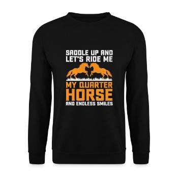 American Quarter Horse Equestrian Horse Lover Hors - Unisex Sweatshirt - black - Front - Alina (178cm) & Michal (187cm)