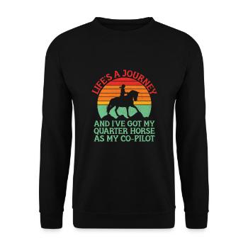 American Quarter Horse Equestrian Horse Lover Hors - Sweat-shirt Unisexe - noir - Devant - Alina (178cm) & Michal (187cm)