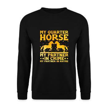 American Quarter Horse Equestrian Horse Lover Hors - Unisex Sweatshirt - black - Front - Alina (178cm) & Michal (187cm)