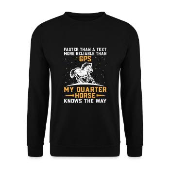 American Quarter Horse Equestrian Horse Lover Hors - Unisex Sweatshirt - black - Front - Alina (178cm) & Michal (187cm)