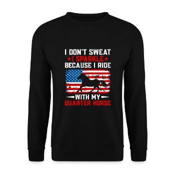 American Quarter Horse Equestrian Horse Lover Hors - Sweat-shirt Unisexe - noir - Devant - Alina (178cm) & Michal (187cm)