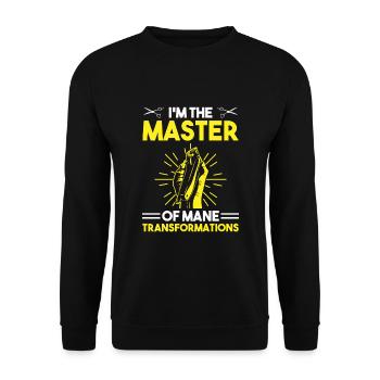 Coiffeur Coiffeur Coiffeur Coiffure Coiffure - Sweat-shirt Unisexe - noir - Devant - Alina (178cm) & Michal (187cm)