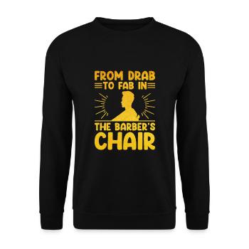 Coiffeur Coiffeur Coiffeur Coiffure Coiffure - Sweat-shirt Unisexe - noir - Devant - Alina (178cm) & Michal (187cm)